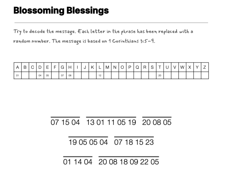 Who Can Make a Seed Grow? cryptogram